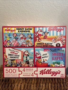 Kellogg's Sweet Eatin' Carnival 4-Pack 500-Piece Puzzles - Red, Blue, Yellow